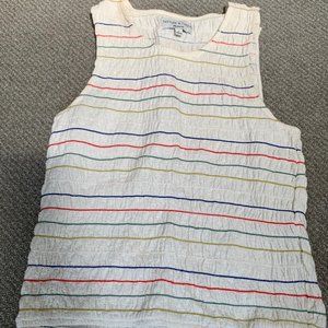 Madewell Smocked Tank with Multicolor Stitching, Size XX